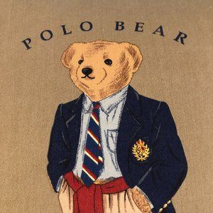 Ralph Lauren Polo Distinguished Bear pillow 18x18"